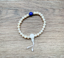 Load image into Gallery viewer, Pearl with Lapis Lazuli Mala Bracelet
